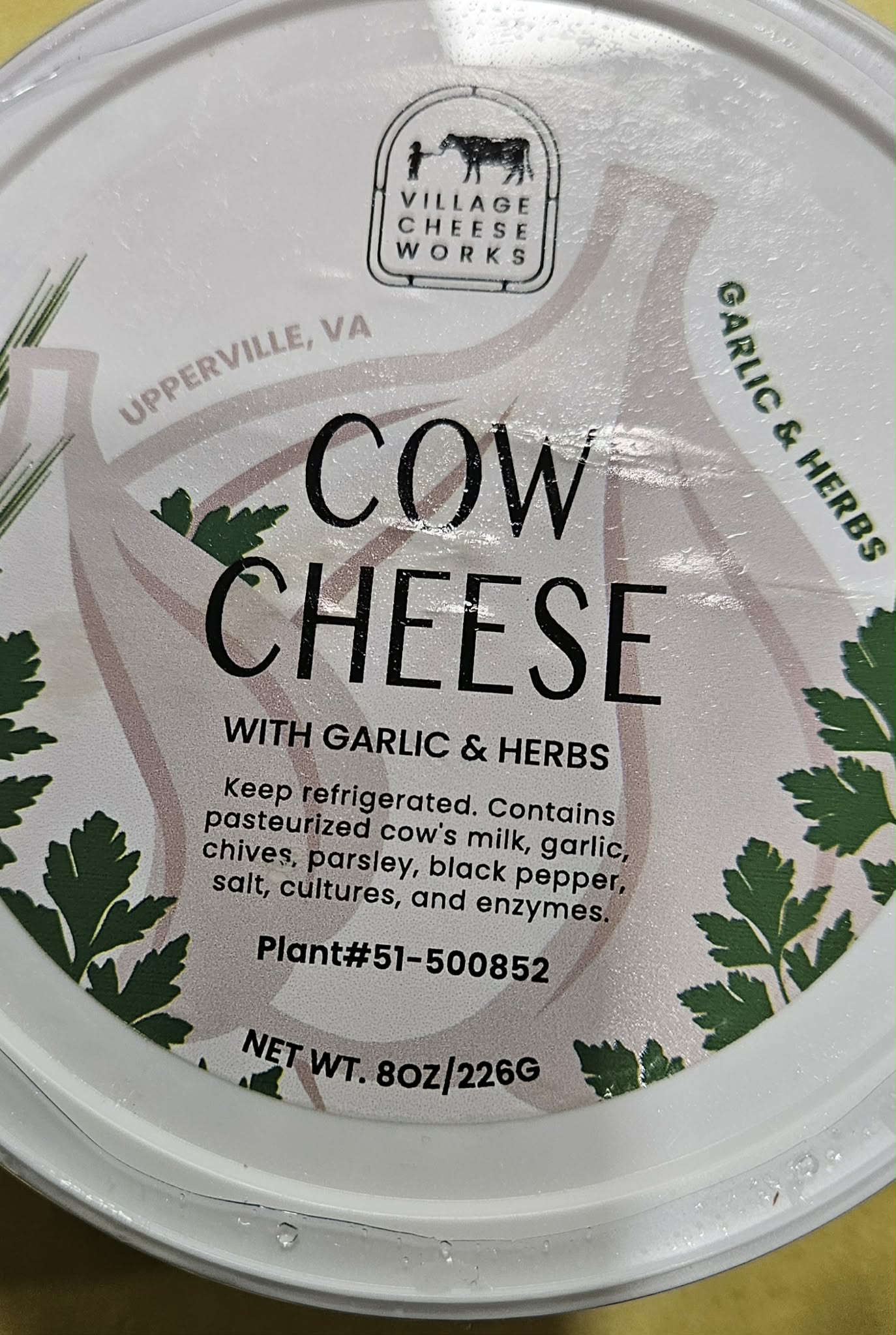 Cow Cheese with Garlic & Herbs - Dusty's Country Store
