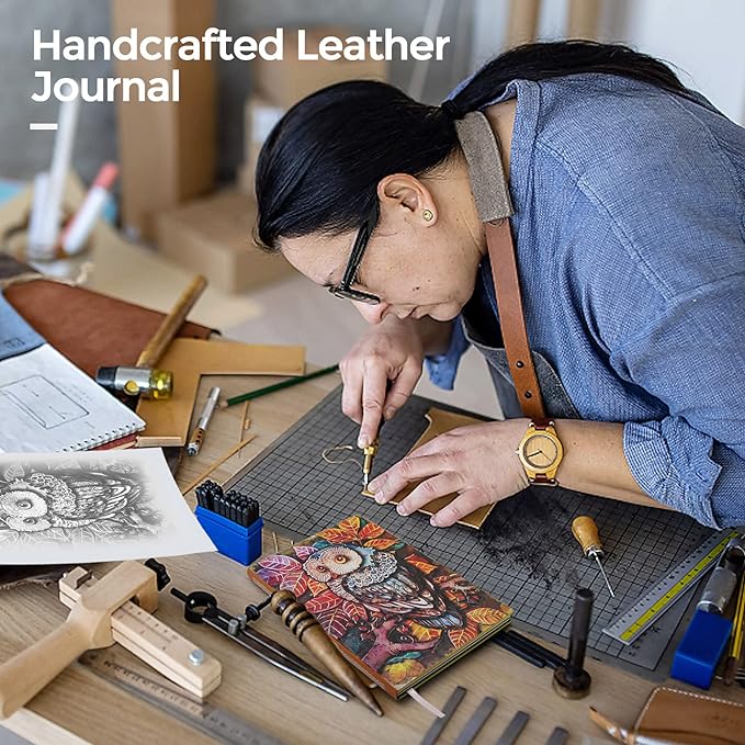 Owl Embossed Leather Journal Notebook - Dusty's Country Store