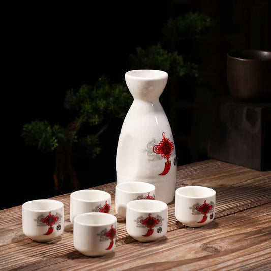 Ceramic Sake Set and Cups - Dusty's Country Store