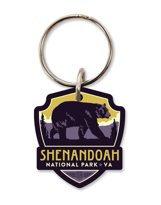 Shenandoah Bear Emblem Wooden Key Ring - Dusty's Country Store