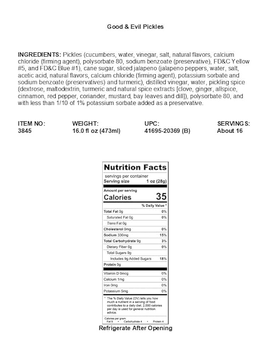 Braswell's Good & Evil Pickles 16 oz - Dusty's Country Store