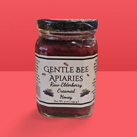 Gentle Bee Apiaries Raw Elderberry Creamed Honey 9 OZ - Dusty's Country Store