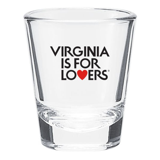 Virginia is for Lovers Shot Glass, Clear with Red Heart, 1 3/4 OZ - Dusty's Country Store