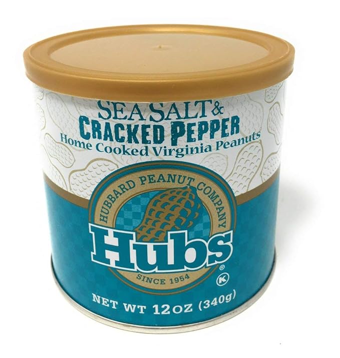 Hubs Peanuts Sea Salt & Cracked Pepper Virginia Peanuts, 12 OZ - Dusty's Country Store