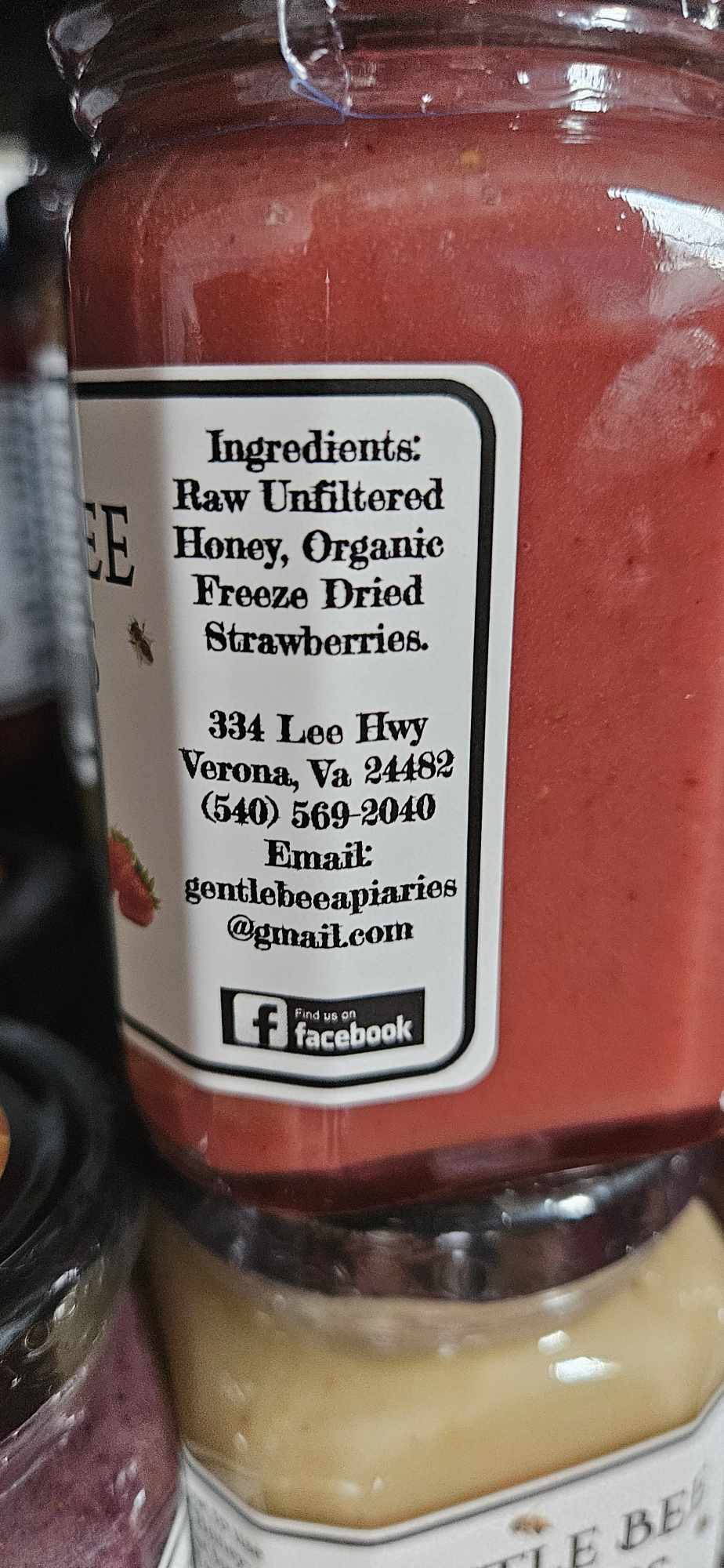 Gentle Bee Apiaries Raw Strawberry Creamed Honey 9OZ - Dusty's Country Store