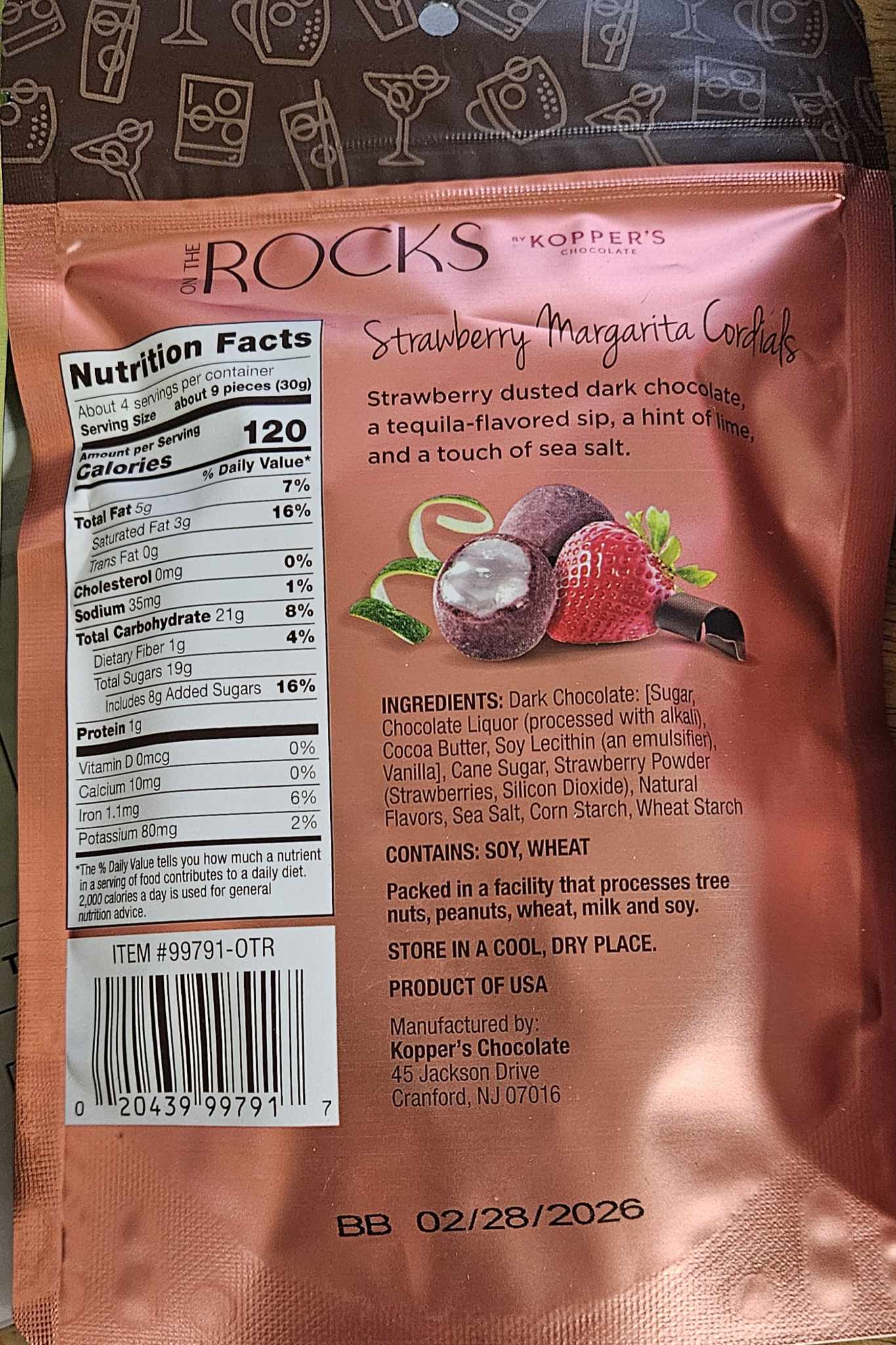 Kopper's On The Rocks Chocolate Strawberry Margarita Cordials - 4 OZ - Dusty's Country Store