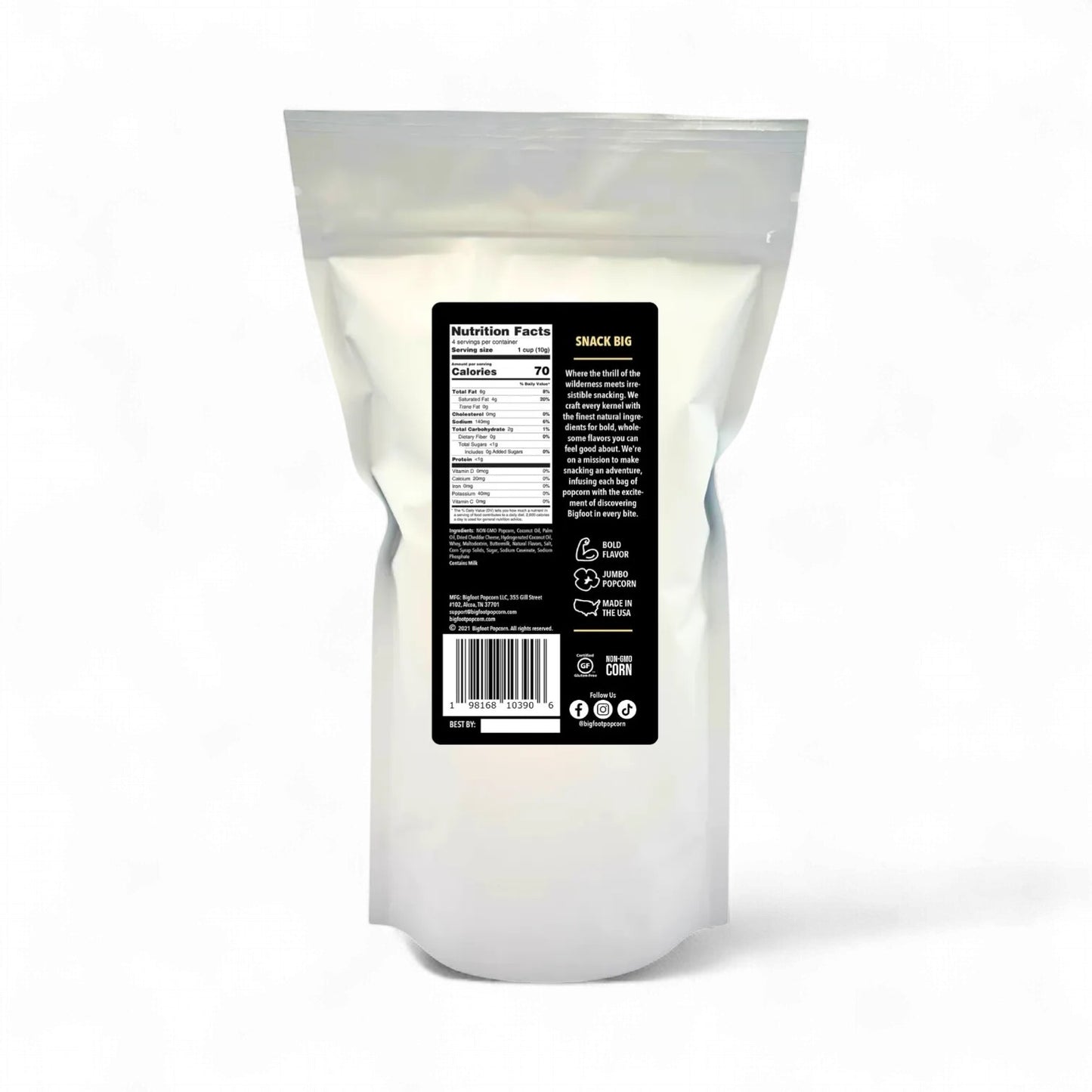 Bigfoot White Cheddar Popcorn - Dusty's Country Store