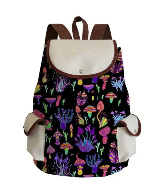 Mushroom Printed Portable Backpacks - Dusty's Country Store