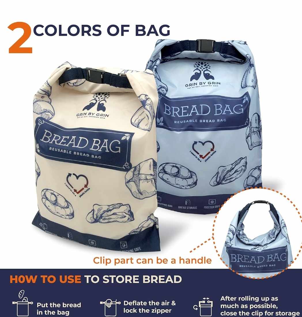 Reusable Bread Bag with Zipper