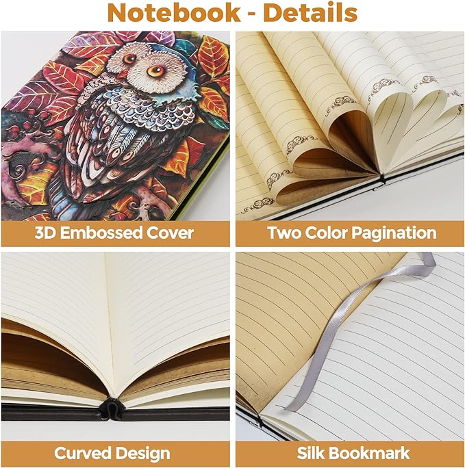 Owl Embossed Leather Journal Notebook - Dusty's Country Store
