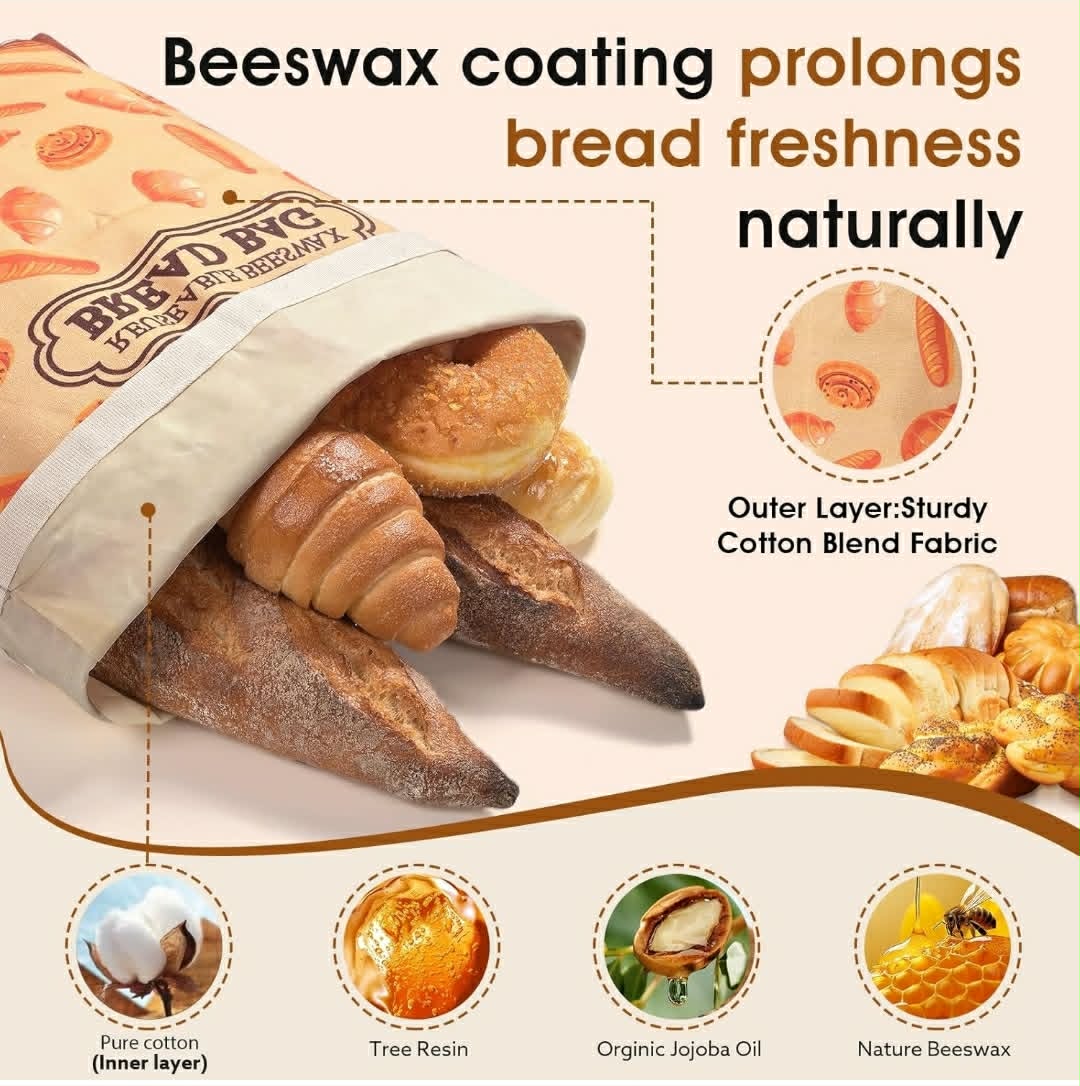 Beeswax Bread Bags For Sourdough And Homemade Bread - Dusty's Country Store