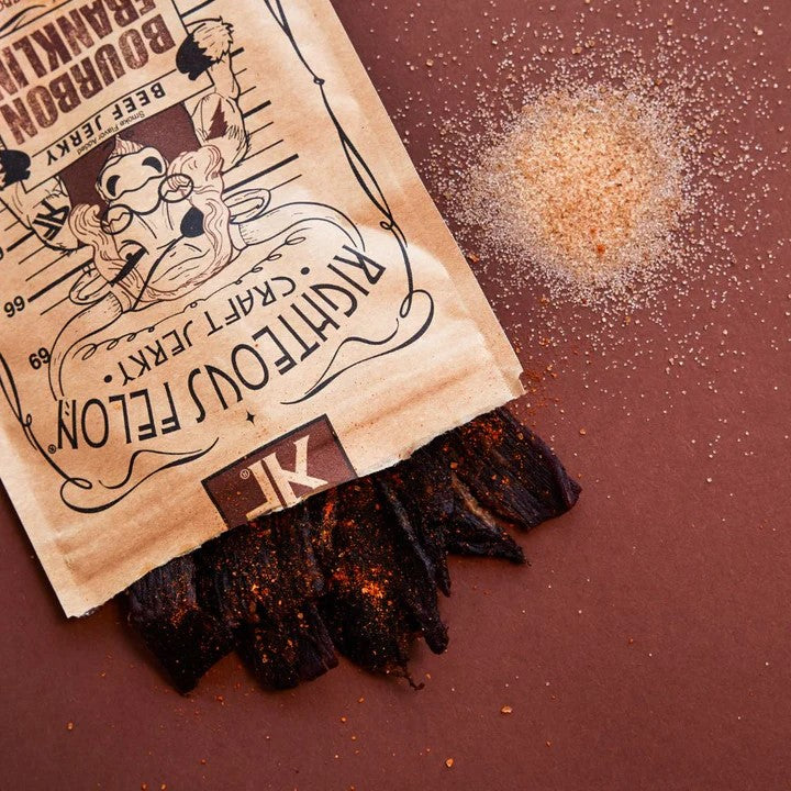 Righteous Felon Bourbon Franklin Beef Jerky, 2-oz - Dusty's Country Store