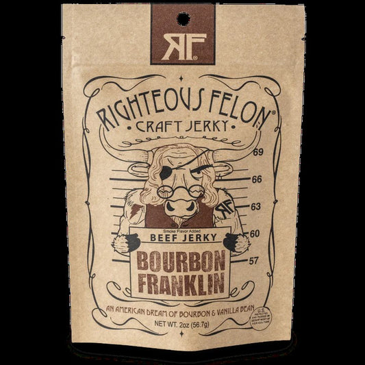 Righteous Felon Bourbon Franklin Beef Jerky 2oz - Dusty's Country Store