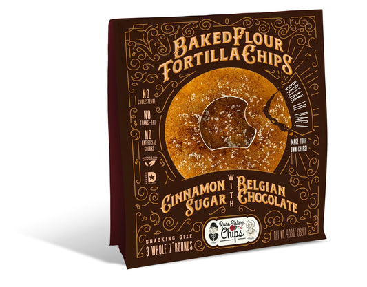 Rose Sisters Baked Flour Tortilla Chips Cinnamon Sugar w/Belgian Chocolate - Dusty's Country Store