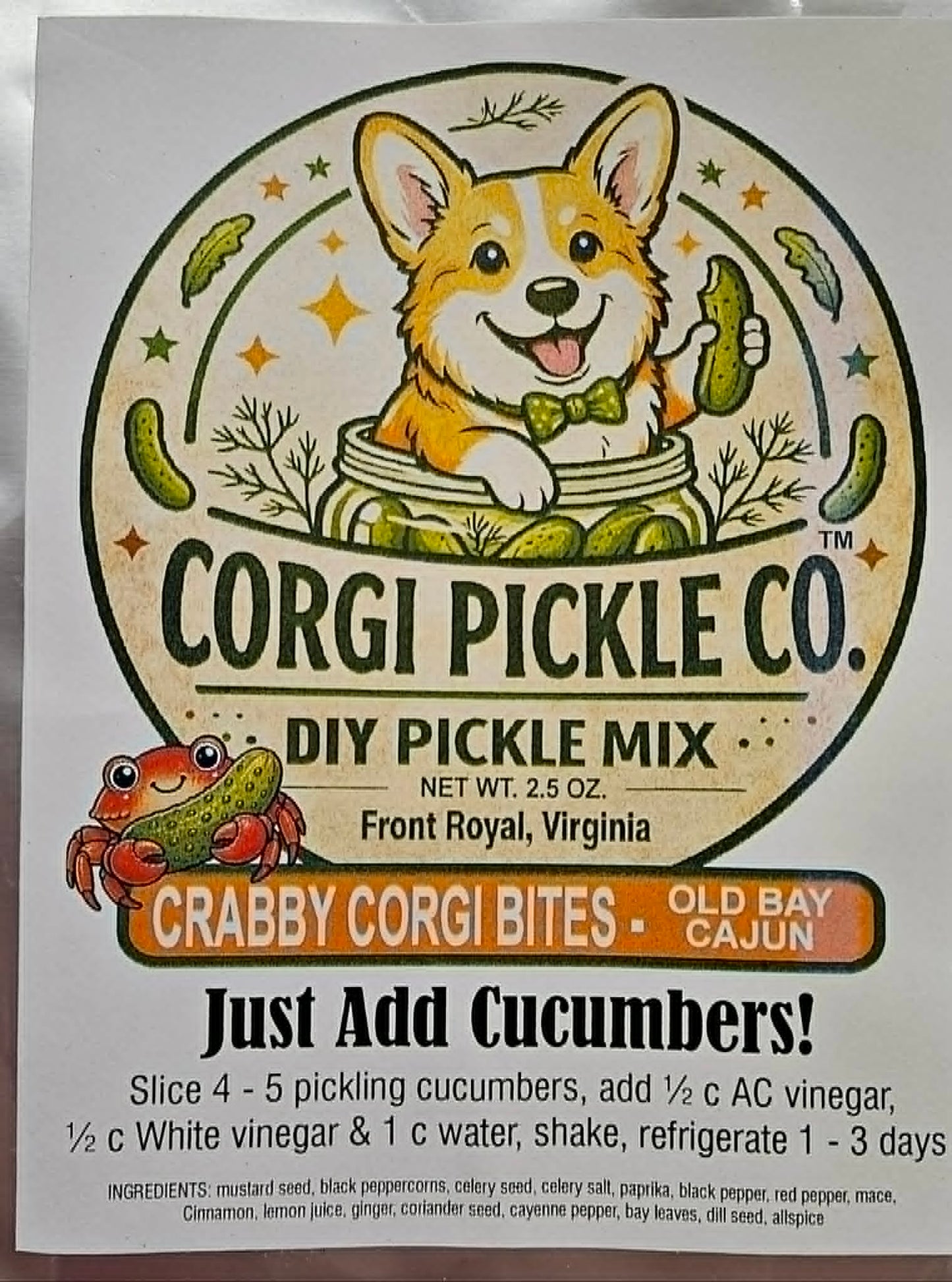 Corgi Pickle Co - DIY Pickle Kit - Dusty's Country Store