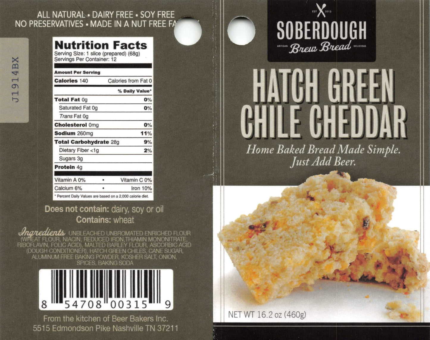 Soberdough - Hatch Green Chile Cheddar - Dusty's Country Store