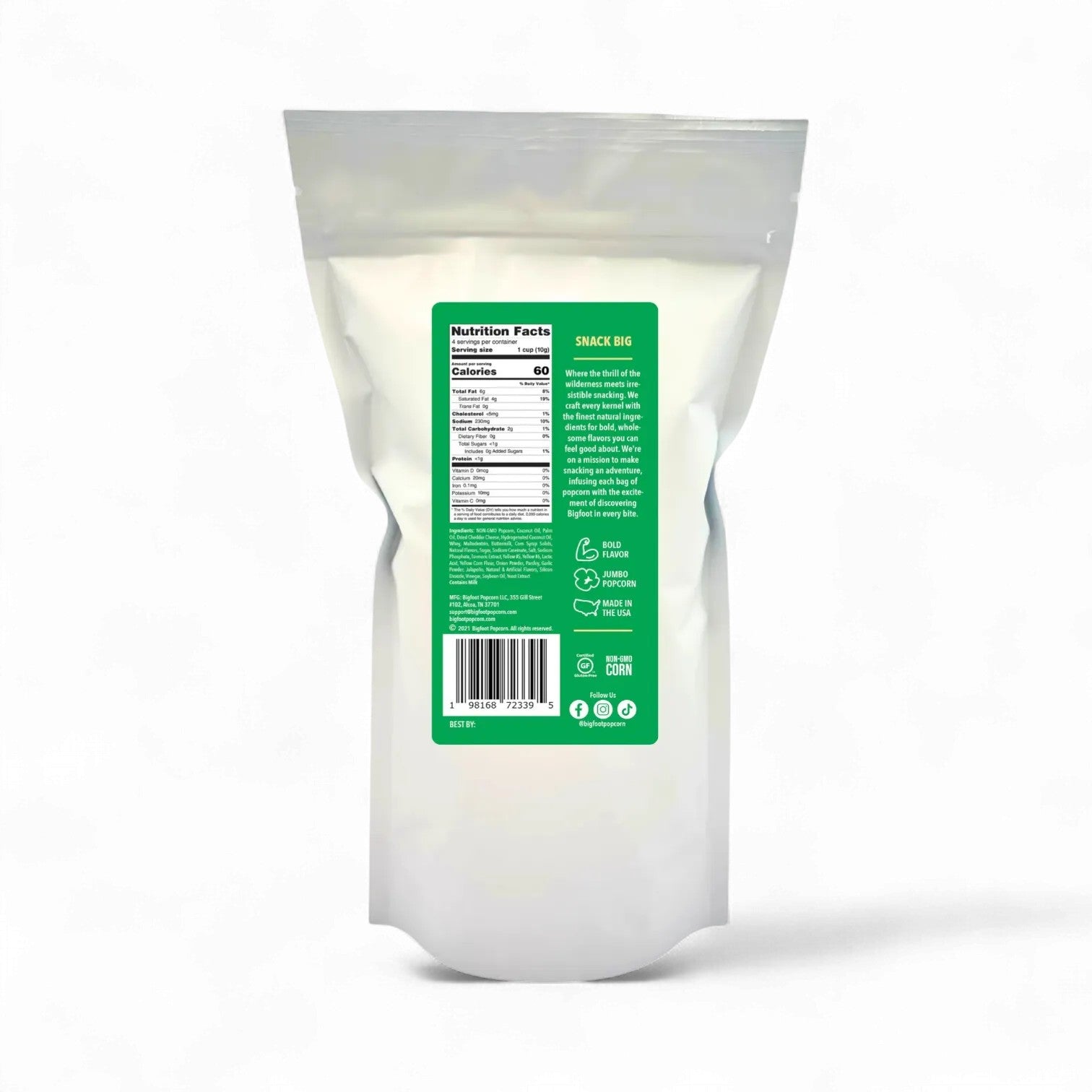 Bigfoot Jalapeño Cheddar Popcorn - Dusty's Country Store