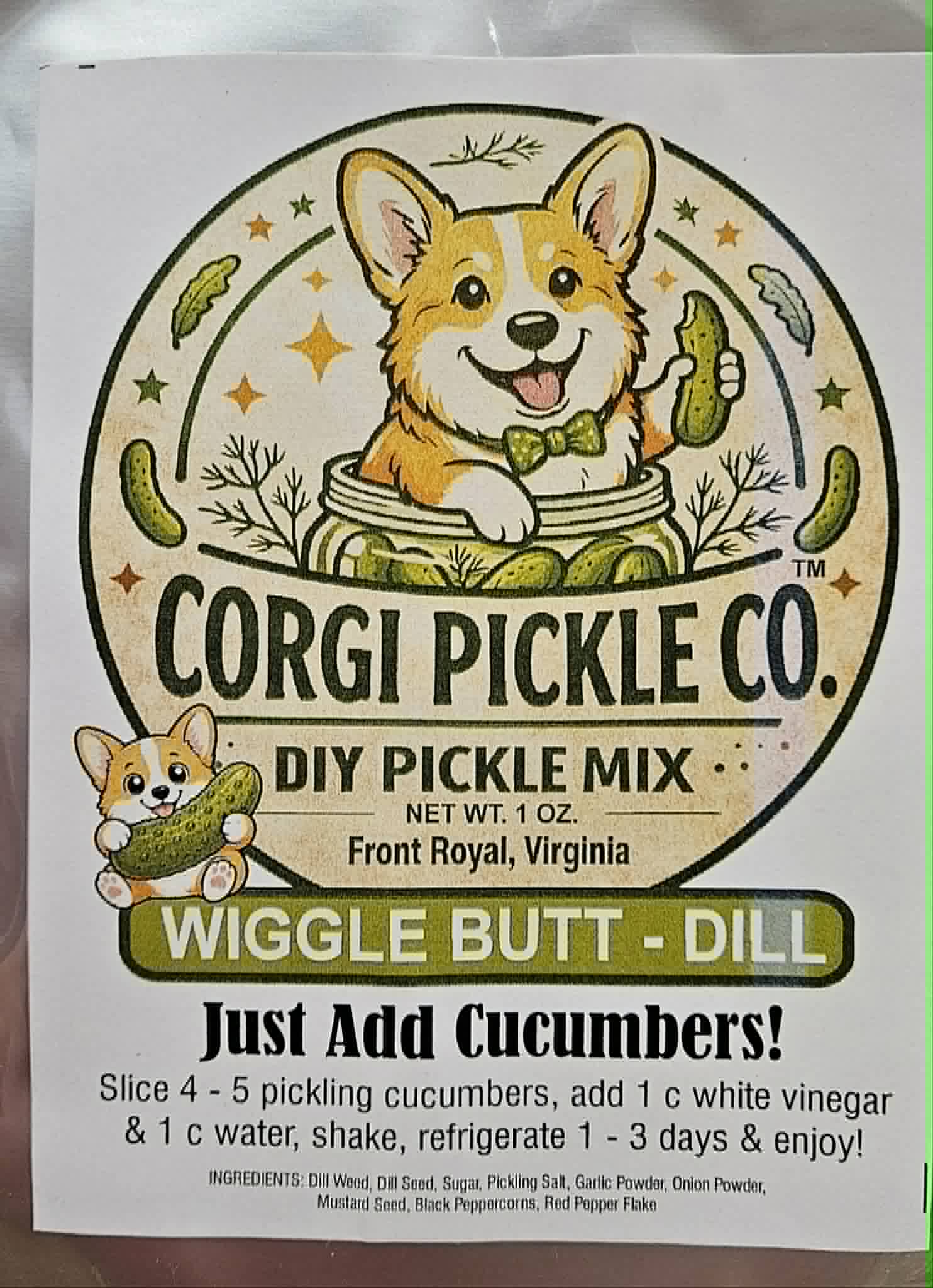 Corgi Pickle Co - DIY Pickle Kit - Dusty's Country Store