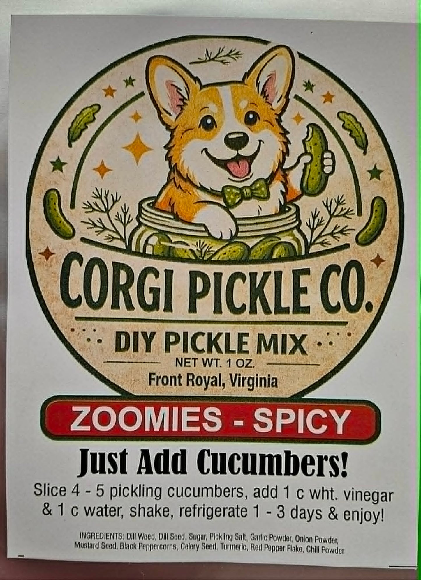 Corgi Pickle Co - DIY Pickle Kit - Dusty's Country Store