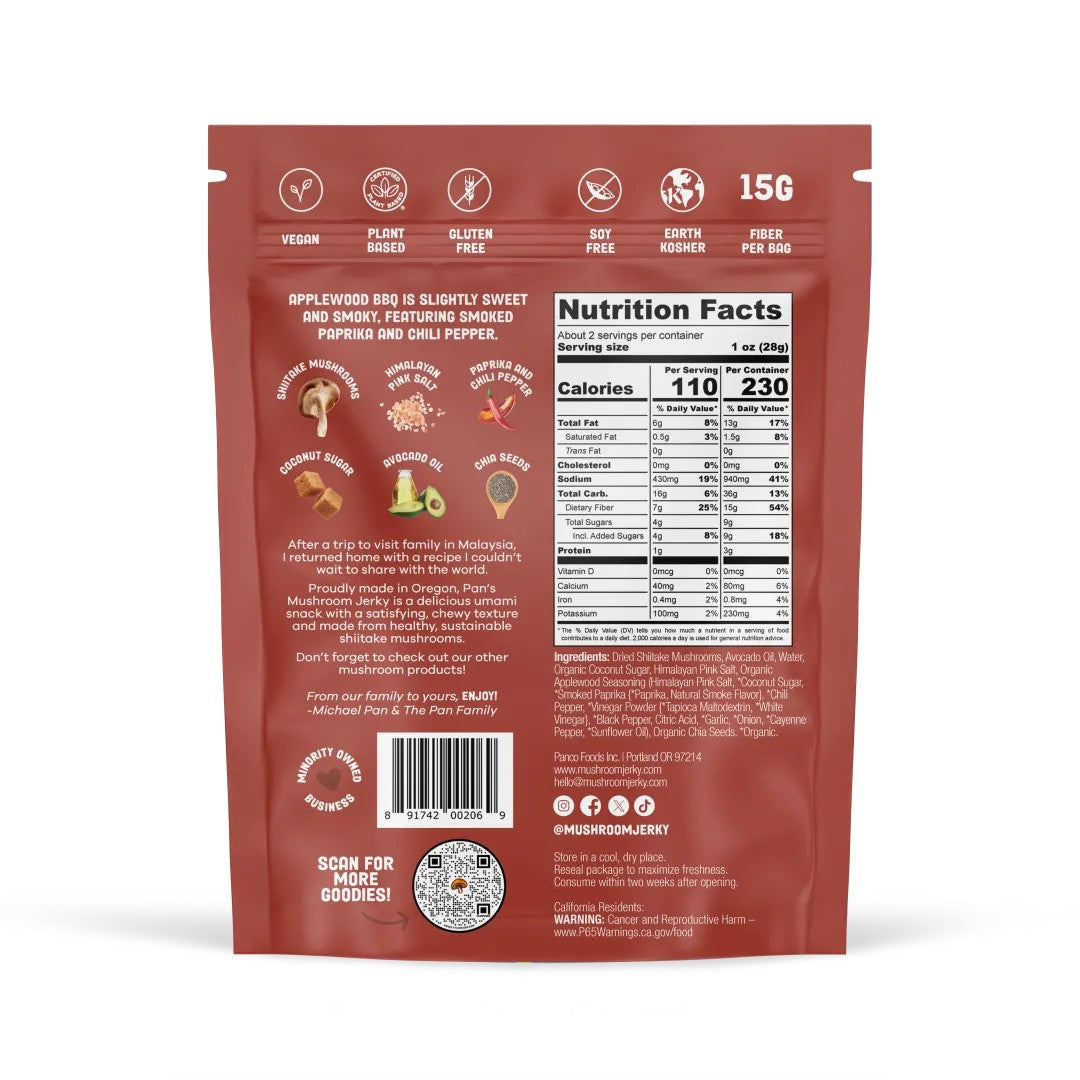 Pan's Mushroom Jerky - Applewood BBQ - Dusty's Country Store