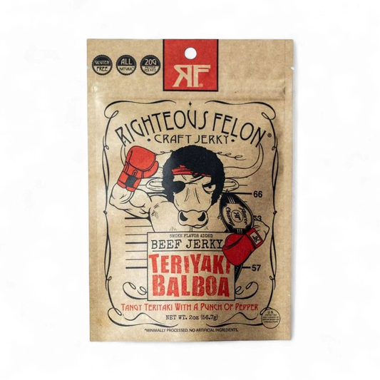Righteous Felon Teriyaki Balboa Jerky 2oz - Dusty's Country Store