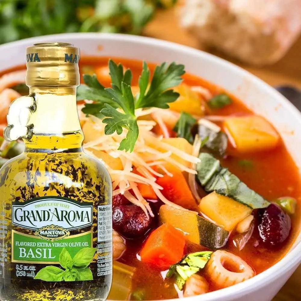 Mantova Grand'Aroma Basil Extra Virgin Olive Oil, 8.5 oz. - Dusty's Country Store