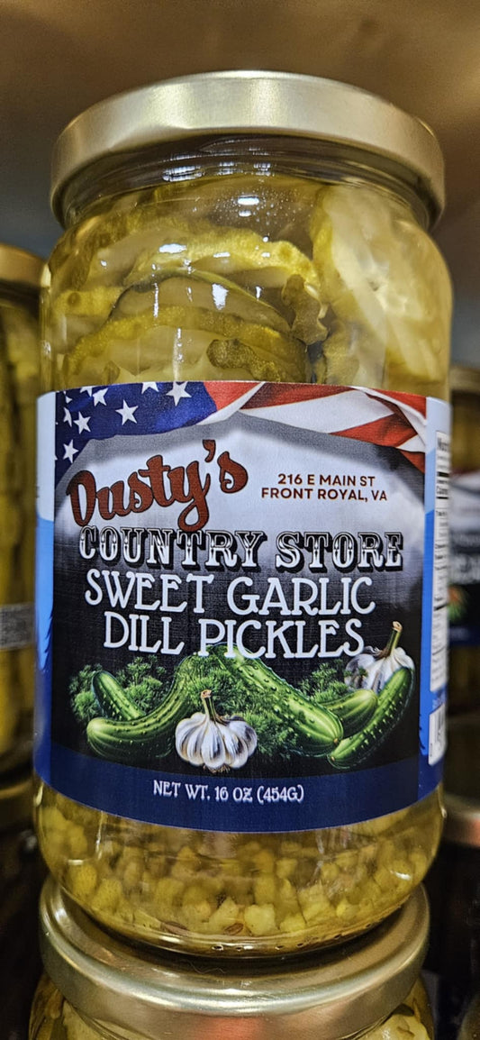 Sweet Garlic Dill Pickles - Dusty's Country Store