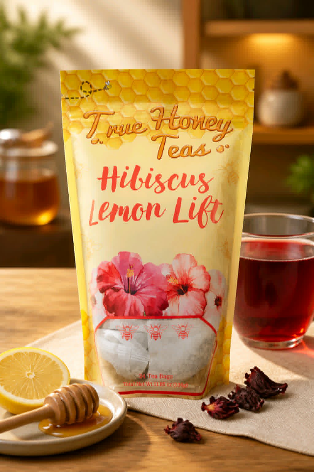 True Honey Teas Hibiscus Lemon Lift - 24 Pack - Dusty's Country Store