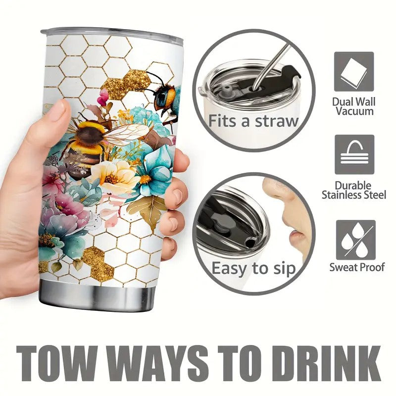 "Bee Series" Double-Wall Stainless Steel Tumblers - Dusty's Country Store