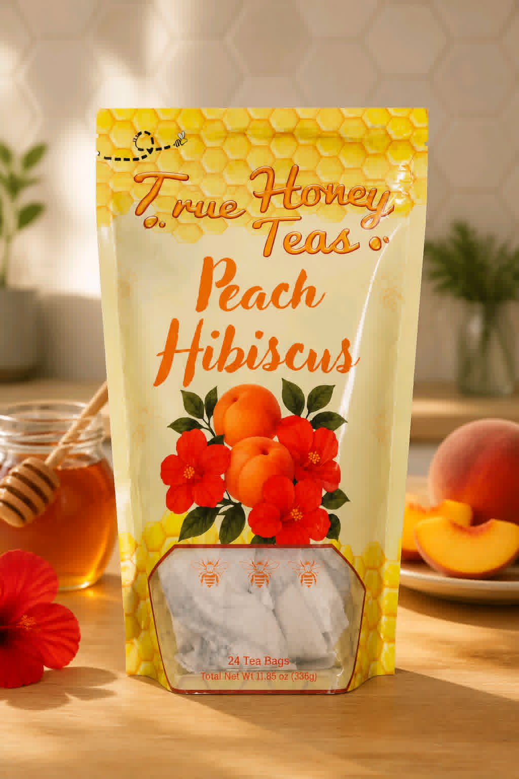 True Honey Tea - Peach Hibiscus Tea 24 Pack - Dusty's Country Store