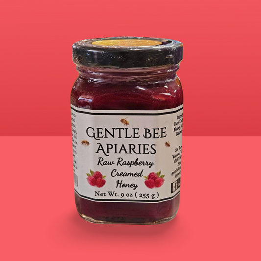 Gentle Bee Apiaries Raw Raspberry Creamed Honey 9OZ