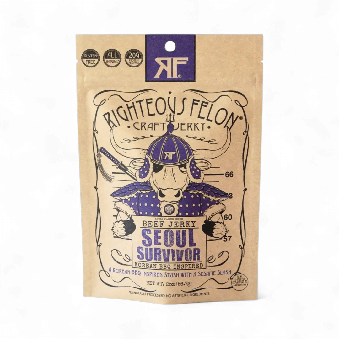 Righteous Felon Seoul Survivor Korean BBQ Beef Jerky 2 OZ - Dusty's Country Store