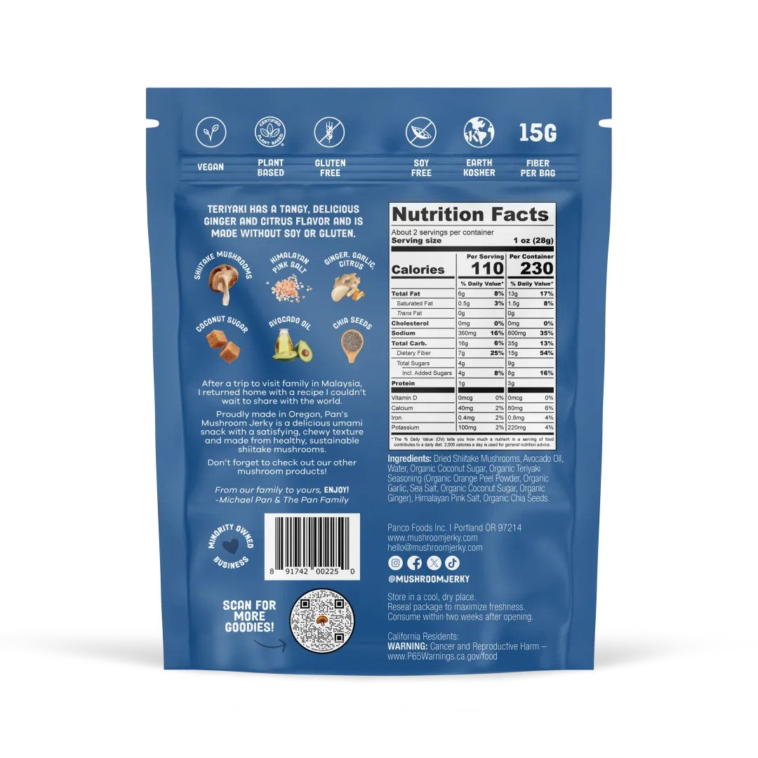 Pan's Mushroom Jerky - Teriyaki - Dusty's Country Store