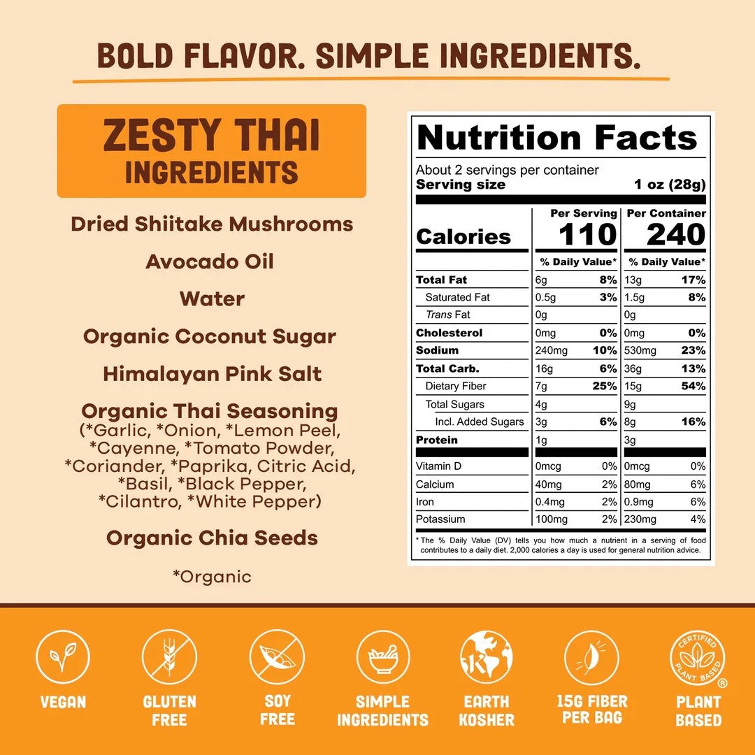 Pan's Mushroom Jerky - Zesty Thai Mushroom Jerky - Dusty's Country Store
